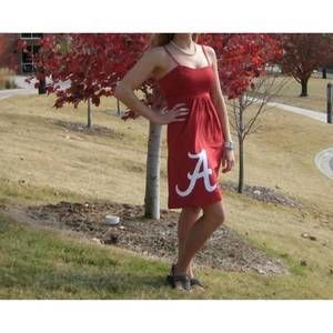 NEW GLITTER GEAR university of alabama logo swarovski crystal dress in red